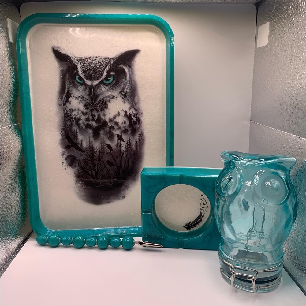 Owl rolling tray set